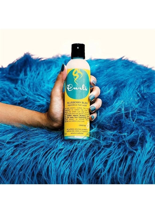 Curls Blueberry Bliss Reparative Hair Wash, 8 Ounces and Reparative Leave In Conditioner, 8 Ounces  - Image 2