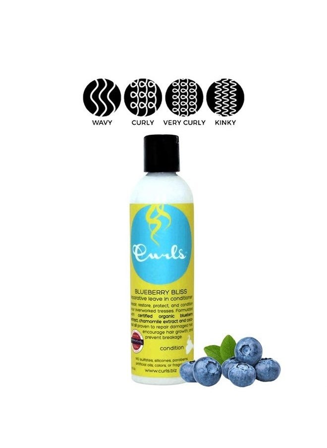 Curls Blueberry Bliss Reparative Hair Wash, 8 Ounces and Reparative Leave In Conditioner, 8 Ounces  - Image 3