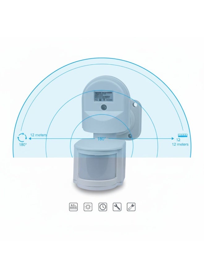 VOLTAFY MCE25 Infrared Wall Motion Sensor – 180° Detection Angle, 12 Meters Range, Splashproof, White – Suitable for Indoor & Outdoor – White - Image 3