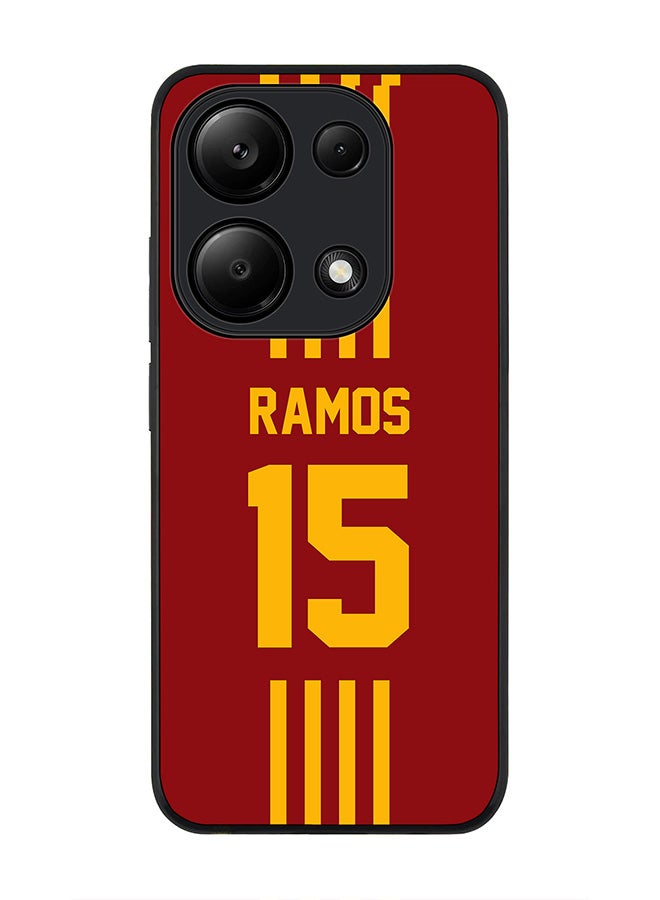 Stylizedd Rugged Black Edge Case for Xiaomi Redmi Note 13 Pro 4G / Xiaomi Poco M6 Pro 4G, Slim Case Cover- Football Team - Spain , Player Name - Ramos - Image 1
