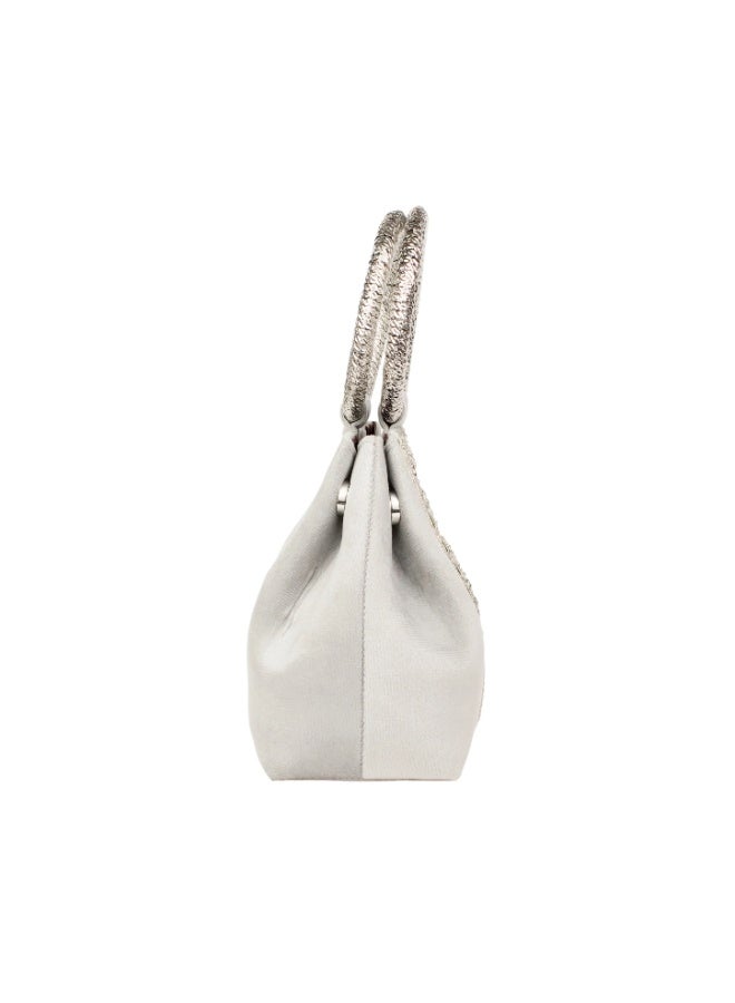 Dollar's Fashion Suede Handbag - Stylish Shoulder Bag, Elegant Tote Purse, Soft Texture Fashion Carry Bag for Everyday Use, Spacious Handbag for Work, Travel, Shopping & Casual Outings (Silver) - Image 3