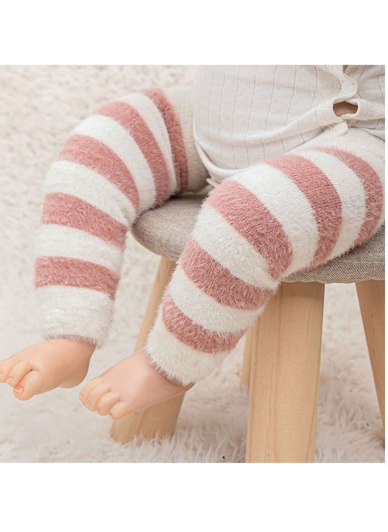 Excefore - Baby Toddler Leg Warmers, 2 Pairs Stripe Unisex Legwarmers Knee Socks Knee Protector Leg Sleeves Leggings for Boys Girls Fit to 0-5 Years, One size - Image 1