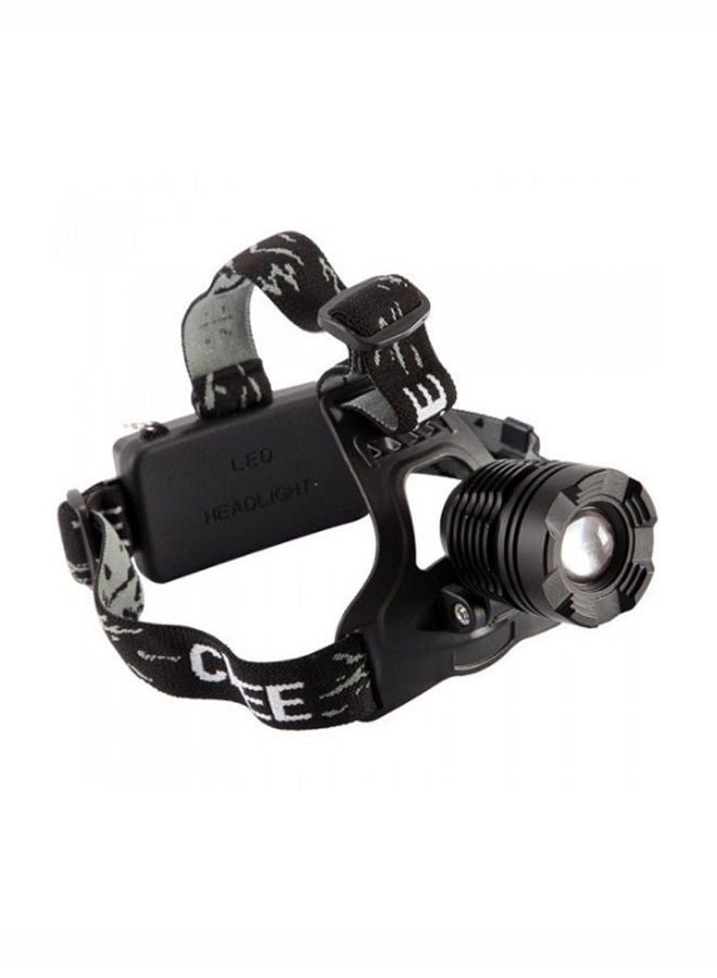 LED Rechargeable Head Flashlight Black 11 x 11centimeter