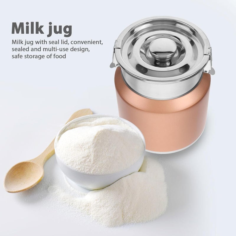 Stainless Steel Milk Jug 2.5l with Lid Airtight Sealed Container Portable Kitchen Storage Canister for Camping and Refrigerator Use - Image 5