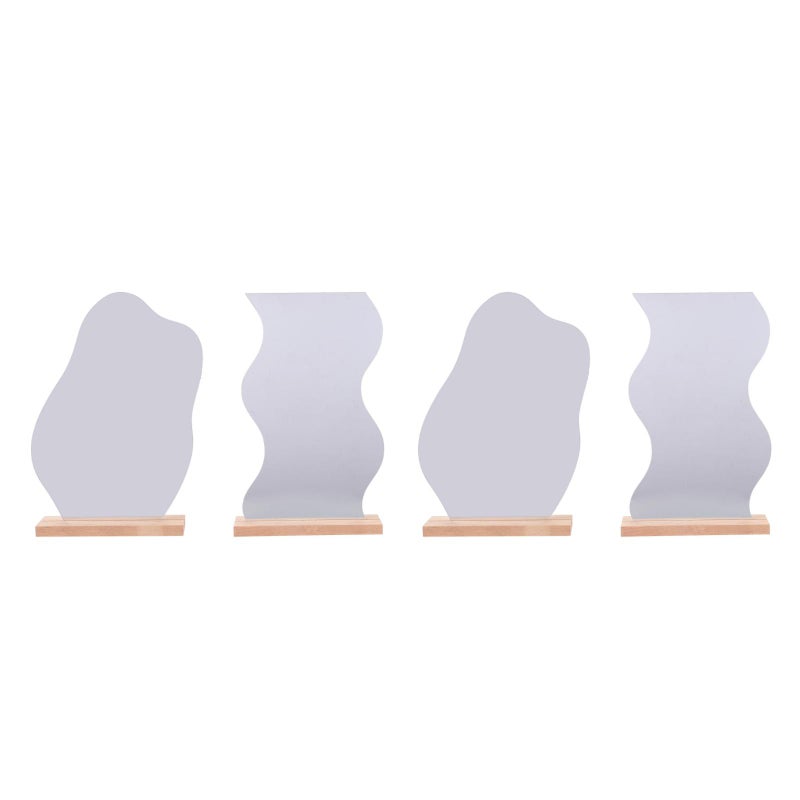 4 pcs Makeup Mirrors Desktop Frameless Mirrors Aesthetic Cosmetic Mirrors with Base - Image 2