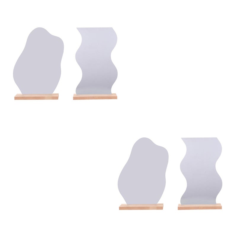4 pcs Makeup Mirrors Desktop Frameless Mirrors Aesthetic Cosmetic Mirrors with Base - Image 5