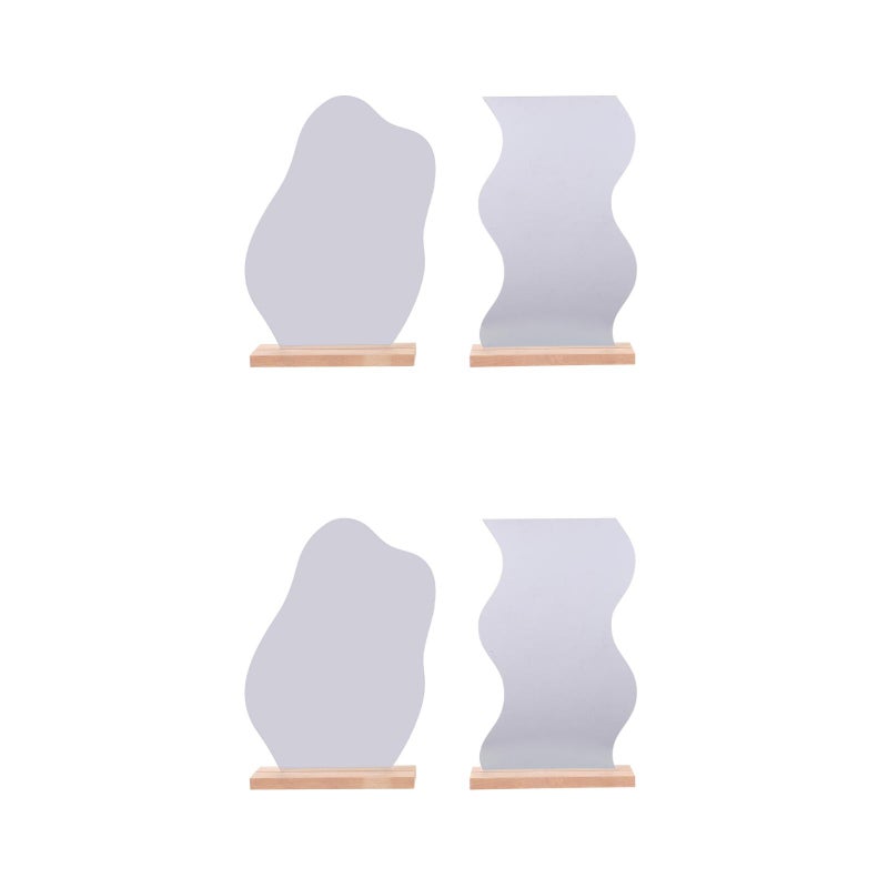 4 pcs Makeup Mirrors Desktop Frameless Mirrors Aesthetic Cosmetic Mirrors with Base - Image 3