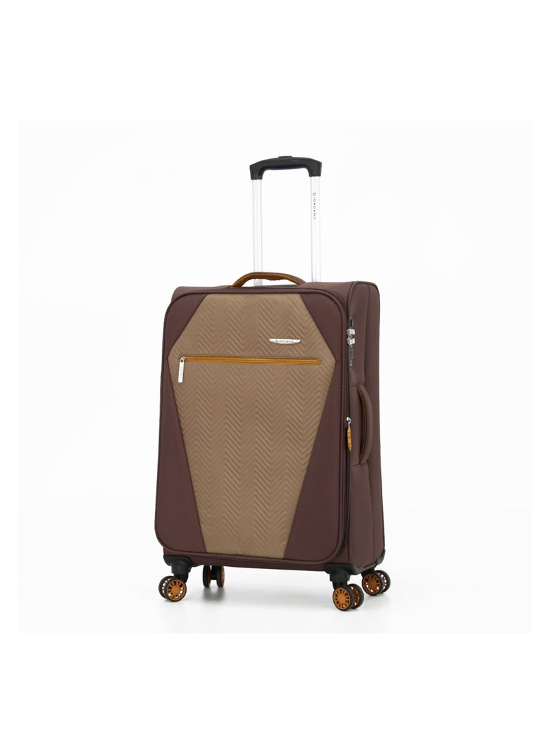 GIORDANO Giordano Softside Luggage Trolley Bag 3 Pieces set,Coffee (S-20,M-24,L-28 Inch)  - Image 2