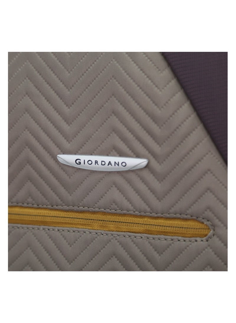 GIORDANO Giordano Softside Luggage Trolley Bag 3 Pieces set,Coffee (S-20,M-24,L-28 Inch)  - Image 3