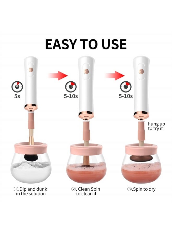 senbowe Upgraded Makeup Brush Cleaner and Dryer Machine, Electric Cosmetic Automatic Brush Spinner with 8 Size Rubber Collars, Wash and Dry in Seconds, Deep Cosmetic Brush Spinner for Brushes - Image 5