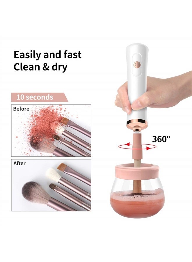 senbowe Upgraded Makeup Brush Cleaner and Dryer Machine, Electric Cosmetic Automatic Brush Spinner with 8 Size Rubber Collars, Wash and Dry in Seconds, Deep Cosmetic Brush Spinner for Brushes - Image 2