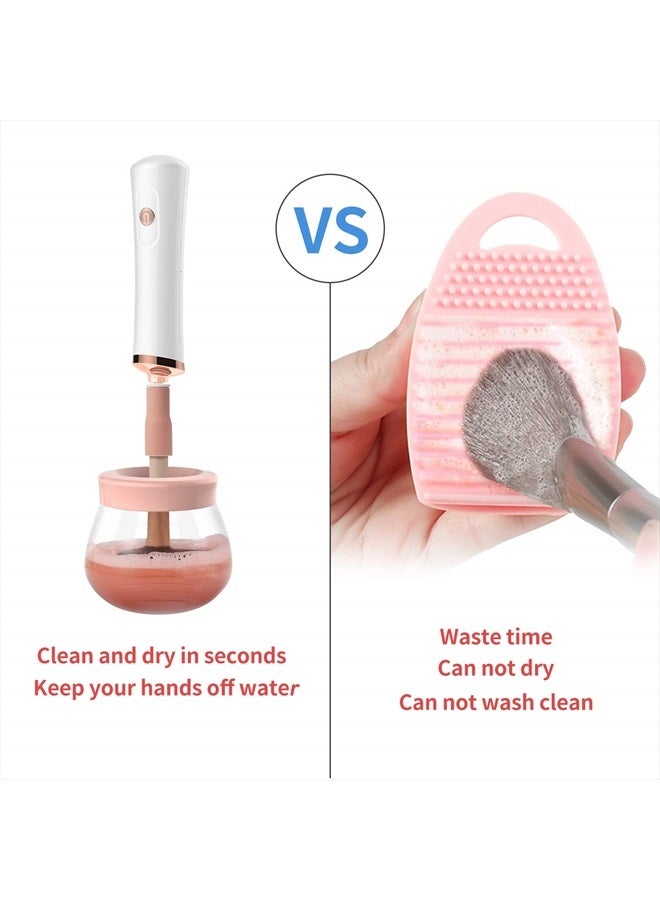 senbowe Upgraded Makeup Brush Cleaner and Dryer Machine, Electric Cosmetic Automatic Brush Spinner with 8 Size Rubber Collars, Wash and Dry in Seconds, Deep Cosmetic Brush Spinner for Brushes - Image 3