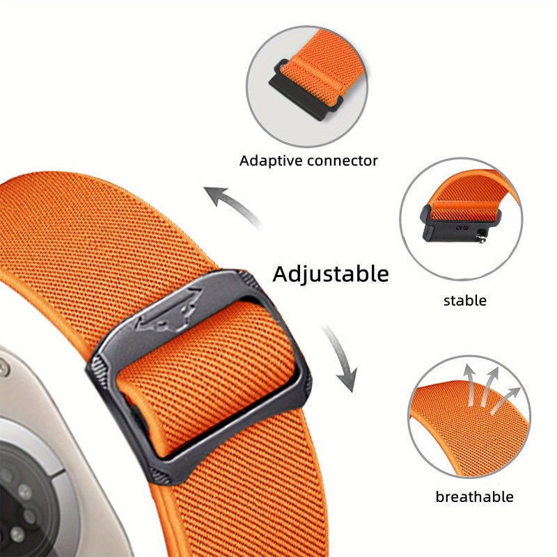 Grey Nylon Loop Strap Compatible with Garmin Fenix 6 Pro 7 8 47mm Epix Pro 47mm Sliding Buckle for Men Women - Image 2