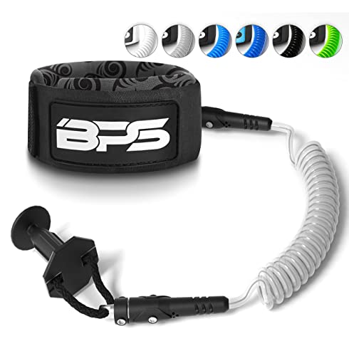 BPS 'PRO' Bodyboard Coiled Arm Leash with Leash Plug for Boogieboard - with Double Swivels (Koru Green) - Image 1
