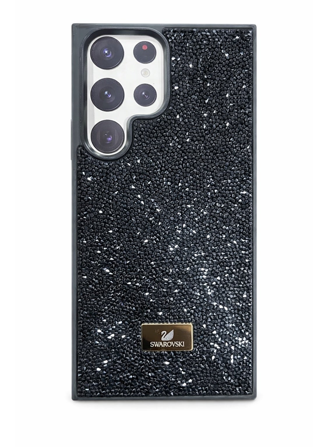 VR CREATIVE Glitter Diamond Phone Case for Samsung Galaxy S23 Ultra Sparkling Rhinestone Bling Protective Cover - Black