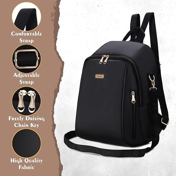 SKUGG Elegant Women's Multi-Function Backpack | Stylish Anti-Theft Travel Bag with Shoulder Strap | Lightweight & Spacious Casual Daypack College Office Girls Handbag Purse - Image 5