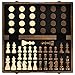 AMEROUS Magnetic Wooden Chess and Checkers Game Set 15 Inches 2 in 1 Chess Board Games 2 Extra Queens  Gift Package  Game Pieces Storage Slots Beginner Chess Set for Kids Adults - Image 4