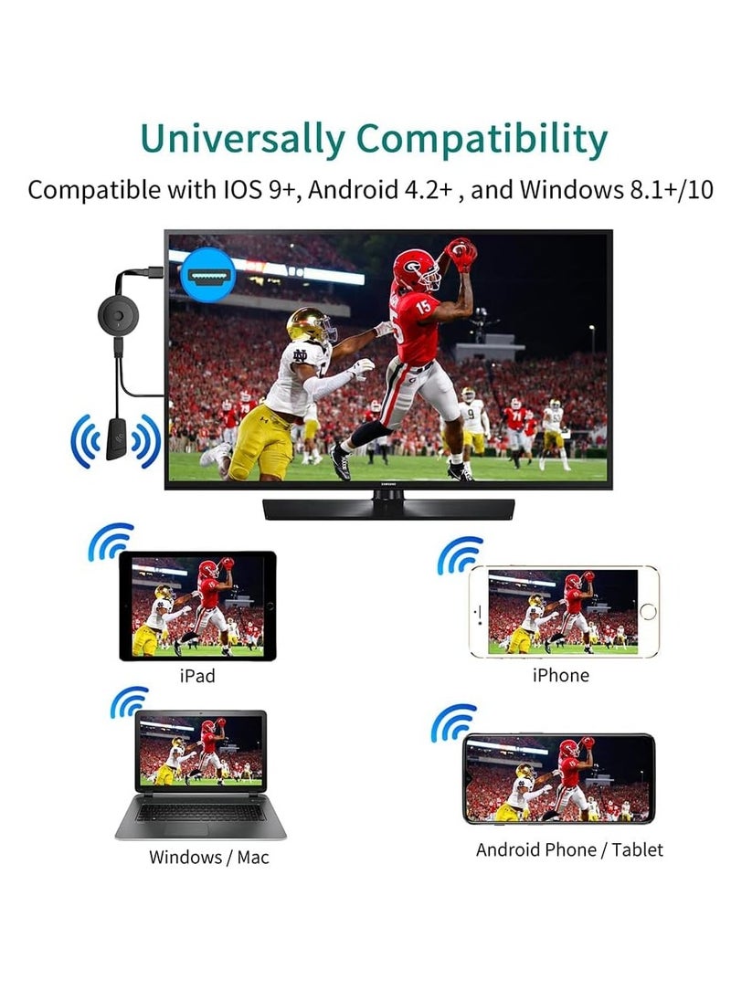 Generic - 4K Wireless HDMI Display Dongle Adapter 1080P, WiFi Streaming Movies, Shows, and Live TV Receiver from iPhone, iPad, Android, Tablet, Window to HDTV/Monitor/Projector, Miracast, Airplay, DLNA, Chrome - Image 1
