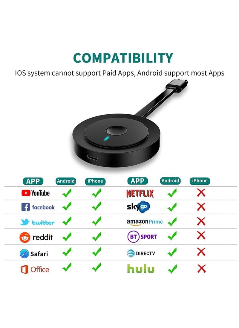 Generic - 4K Wireless HDMI Display Dongle Adapter 1080P, WiFi Streaming Movies, Shows, and Live TV Receiver from iPhone, iPad, Android, Tablet, Window to HDTV/Monitor/Projector, Miracast, Airplay, DLNA, Chrome - Image 1