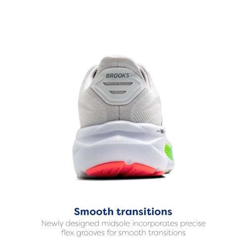 Brooks Men’s Ghost 17 Neutral Running Shoe - White/Pink Clay/Gecko - 9 Medium - Image 3