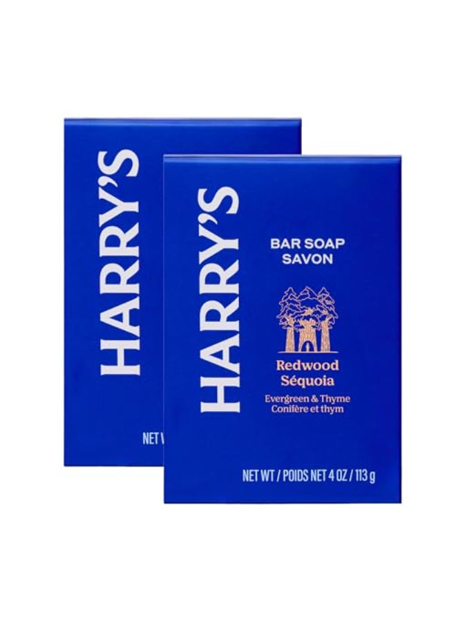Harry's Harrys Bar Soap for Men Redwood Scent 4 oz Body Soap Bars 2 Pack - Image 1