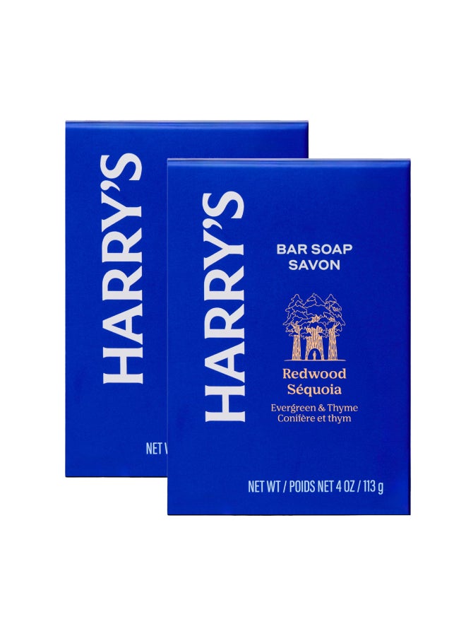 Harry's Harrys Bar Soap for Men Redwood Scent 4 oz Body Soap Bars 2 Pack - Image 2