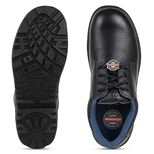 Liberty Warrior SSBA Safety Shoes for Men | Steel Toe Industrial Work Shoes | Genuine Leather Upper | Antiskid PU Sole | Black | Size 5–12UK - Image 4