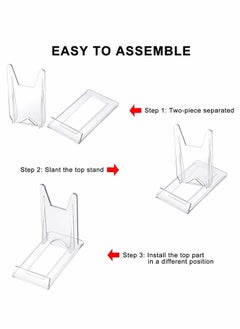 Y&D Acrylic Bracket Stands 10 Pcs Plastic Display Holders Picture Plate Clear Mini Easels Stands to Pictures or for Home Office Supplies Festival Party Decoration  - Image 4