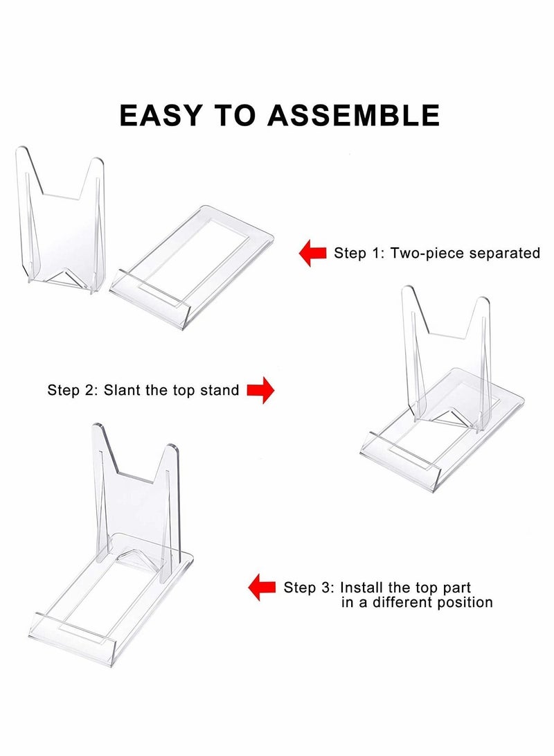 Y&D Acrylic Bracket Stands 10 Pcs Plastic Display Holders Picture Plate Clear Mini Easels Stands to Pictures or for Home Office Supplies Festival Party Decoration  - Image 4