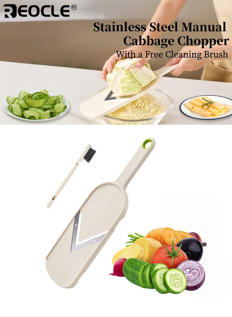 REOCLE Stainless Steel Manual Cabbage Chopper Vegetable Shredder and Slicer Tool Kitchen Salad Making Multi functional Vegetable Grinder - Image 1