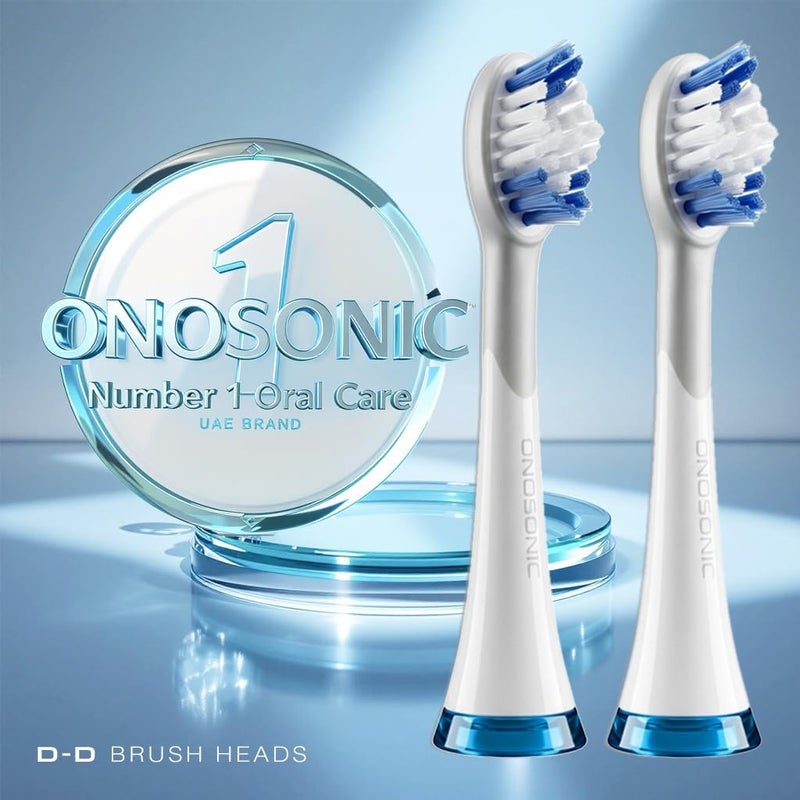 أونوسونيك رؤوس فرشاة أسنان D-D لفرشاة الأسنان الكهربائية ONOSONIC DX-1، رؤوس فرشاة بديلة ذات شعيرات ناعمة لأسنان أكثر بياضاً ولثة صحية، إزالة فائقة للبقع، موصى بها من قبل أطباء الأسنان. - Image 3