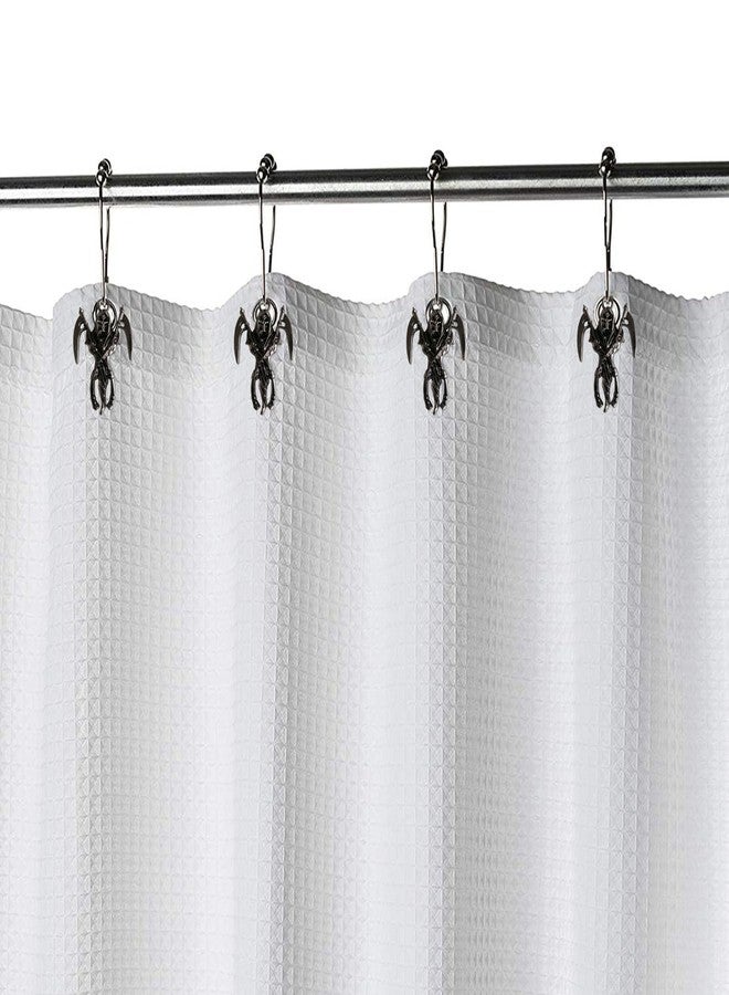 ZILucky Set of 12 Shower Curtain Hooks Rings,Skeleton Reaper Scythe Pendant, Halloween Party Supplies Haunted House Decoration, Stainless Steel Rustproof (Black) - Image 2