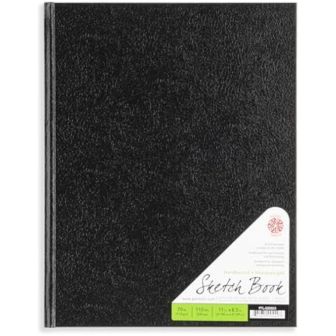 - 7"X 7" HARDBOUND SKETCHBOOK, 110 SHEETS, BLACK - Image 1