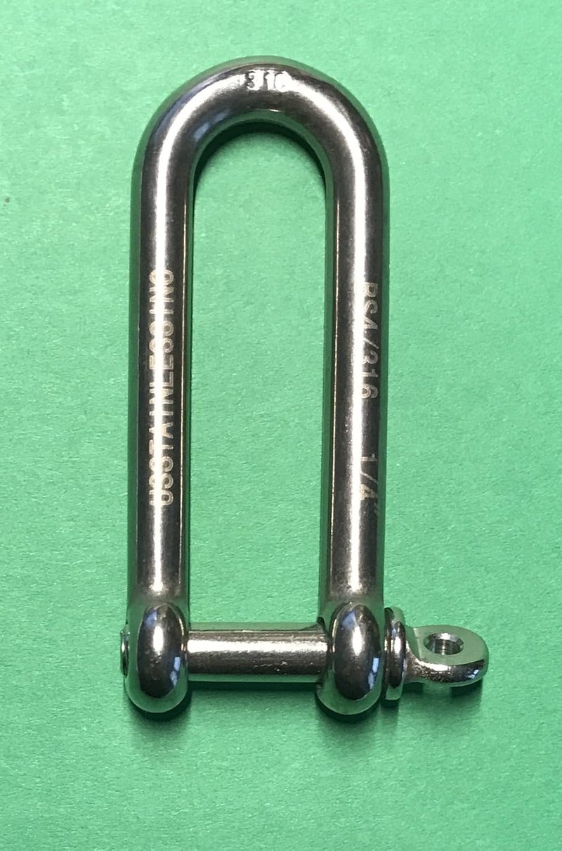 US Stainless حلقة د طويلة من الفولاذ المقاوم للصدأ 316 بحجم 1/4" (6 مم) من الدرجة البحرية - Image 2