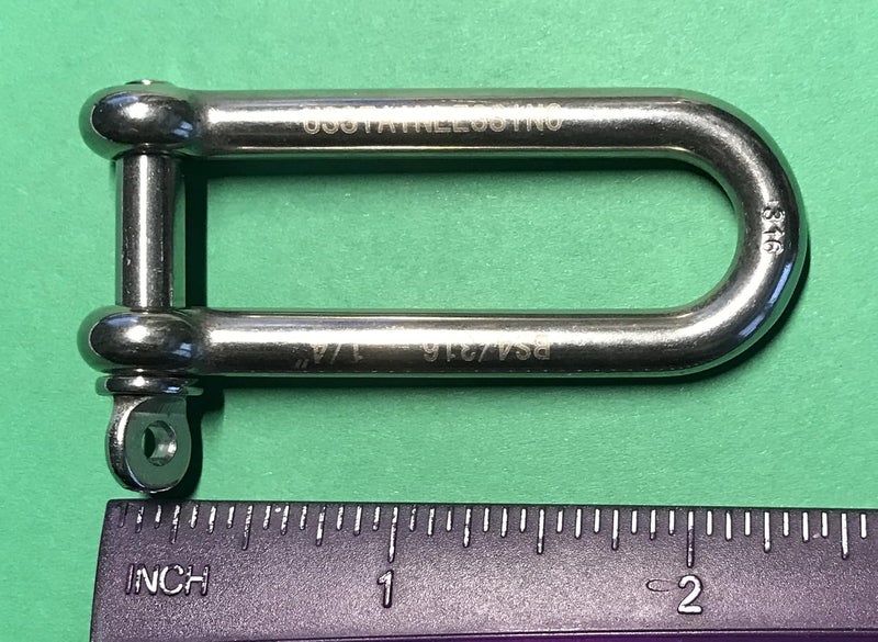 US Stainless حلقة د طويلة من الفولاذ المقاوم للصدأ 316 بحجم 1/4" (6 مم) من الدرجة البحرية - Image 3