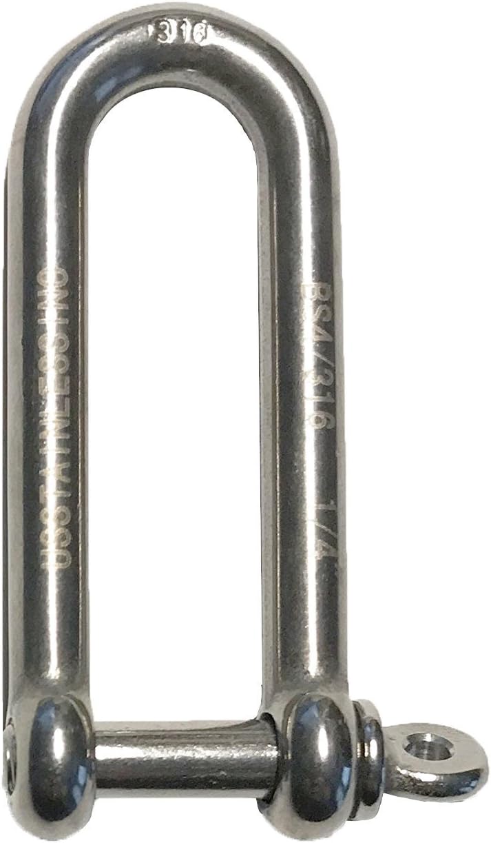 US Stainless حلقة د طويلة من الفولاذ المقاوم للصدأ 316 بحجم 1/4" (6 مم) من الدرجة البحرية - Image 1