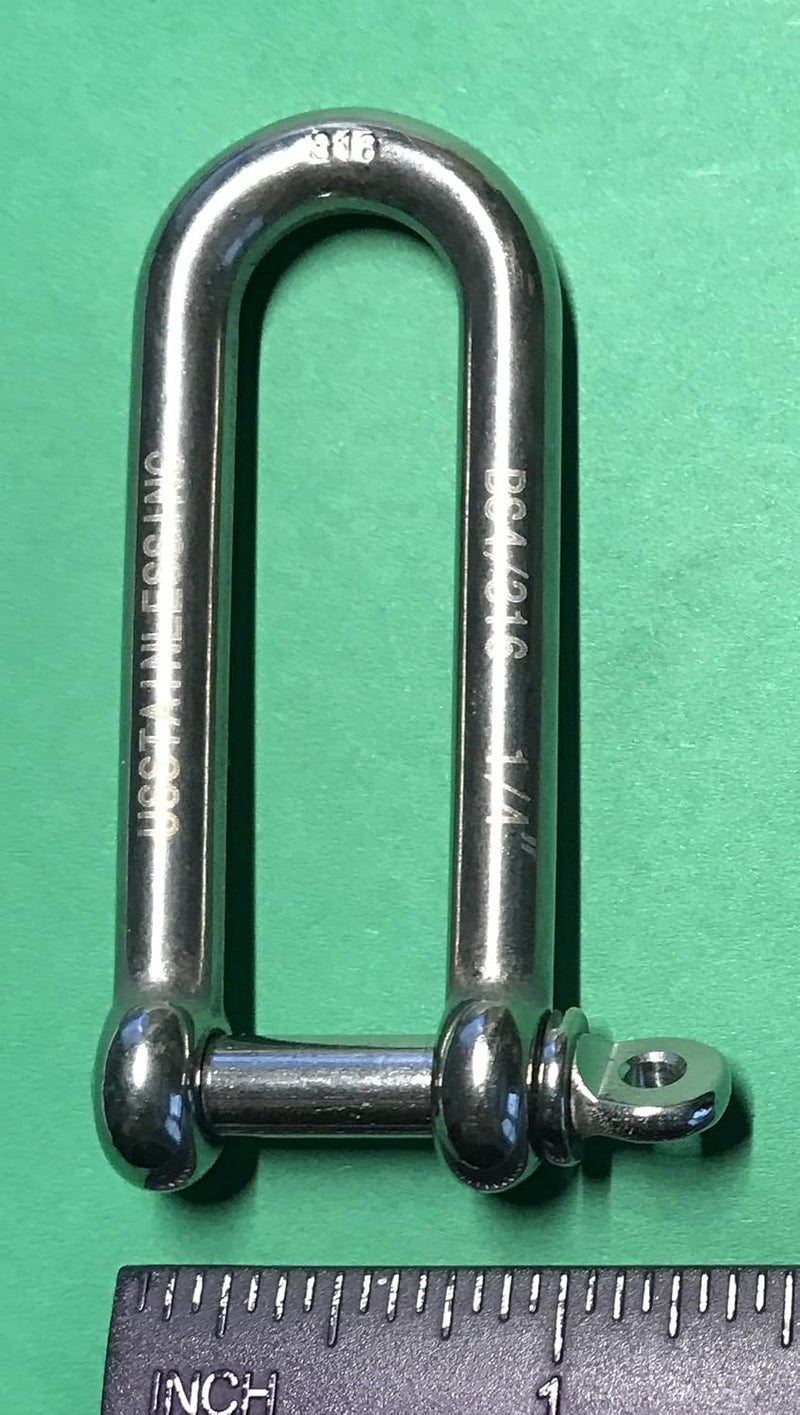 US Stainless حلقة د طويلة من الفولاذ المقاوم للصدأ 316 بحجم 1/4" (6 مم) من الدرجة البحرية - Image 5