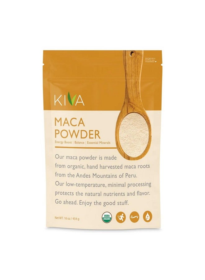 Kiva Organic Maca Powder, Pure Authentic Peruvian Maca Root Powder to Supercharge Your Health, Support for Energy, Superfood, 16 oz - Image 1