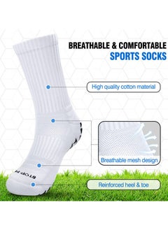 Generic 4 Pairs Grip Socks Soccer, Anti Slip Non-Slip Socks Mens Grip Pads Socks for Football Soccer Basketball Yoga Sports  - Image 4