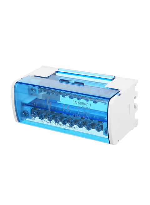 Terminal Block Junction Box 2-Level Single Phase Junction Case 211 Terminal Distribution Box Din Rail Terminal Case with Transparent Cover Distribution Protection Box
