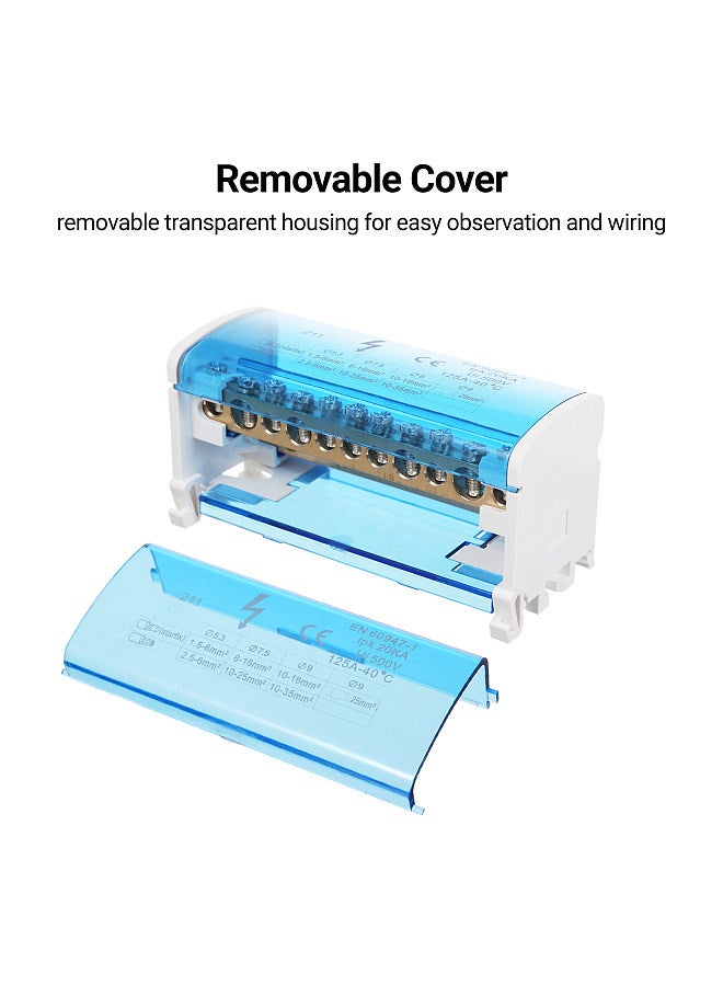 Terminal Block Junction Box 2-Level Single Phase Junction Case 211 Terminal Distribution Box Din Rail Terminal Case with Transparent Cover Distribution Protection Box