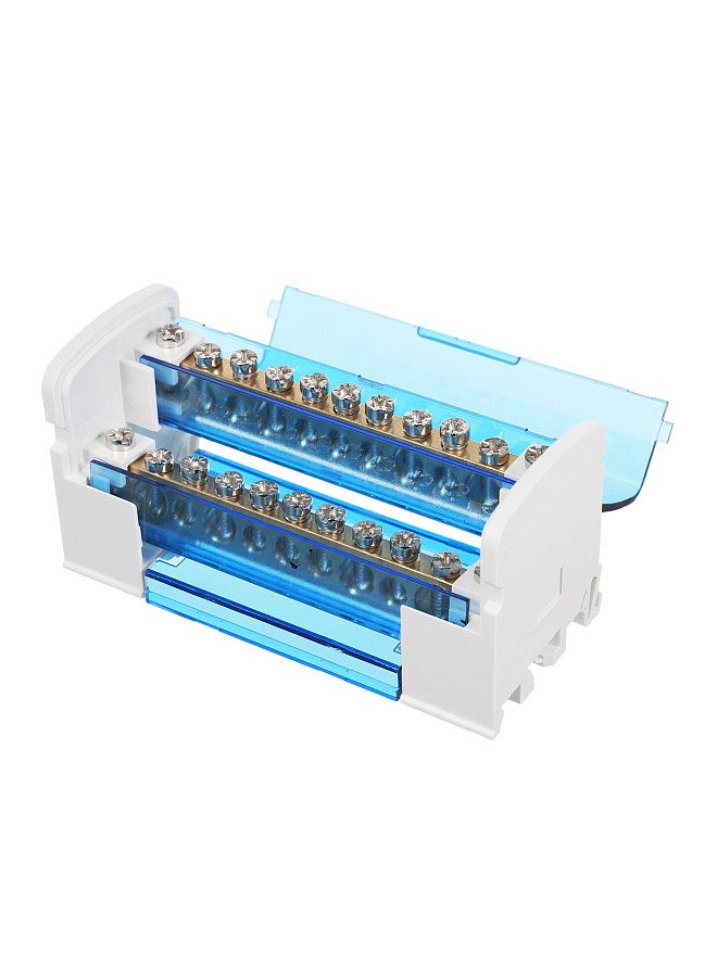 Terminal Block Junction Box 2-Level Single Phase Junction Case 211 Terminal Distribution Box Din Rail Terminal Case with Transparent Cover Distribution Protection Box