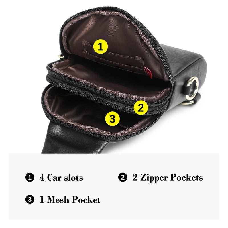 INICAT Small Sling Bag for Women Everyday & Travel Crossbody Bags Lightweight Cross Body Purses Vegan Leather - Image 5
