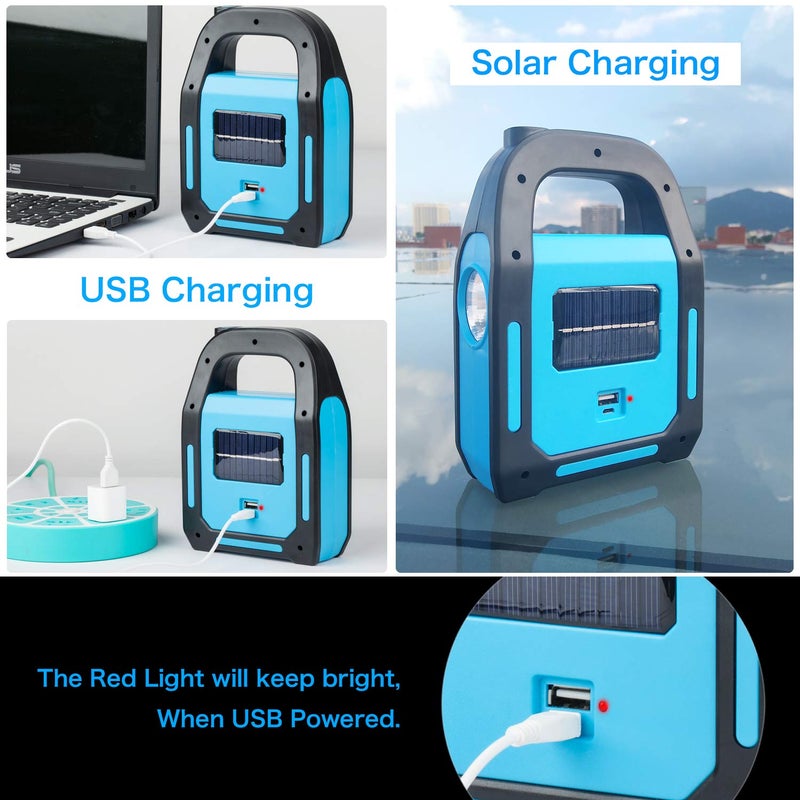 TANSOREN 1 Pack 3 in 1 Solar USB Rechargeable Brightest COB LED Camping Lantern, Charging for Device, Waterproof Emergency Flashlight LED Light - Image 3