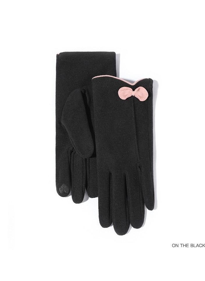 Golovejoy Winter Cold Proof Velvet Thickened Gloves Fingertip Warm Female Gloves 