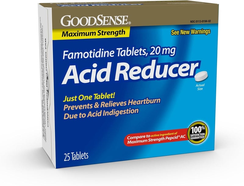 GoodSense Maximum Strength Famotidine Tablets 20 mg Acid Reducer Heartburn Relief - Image 1