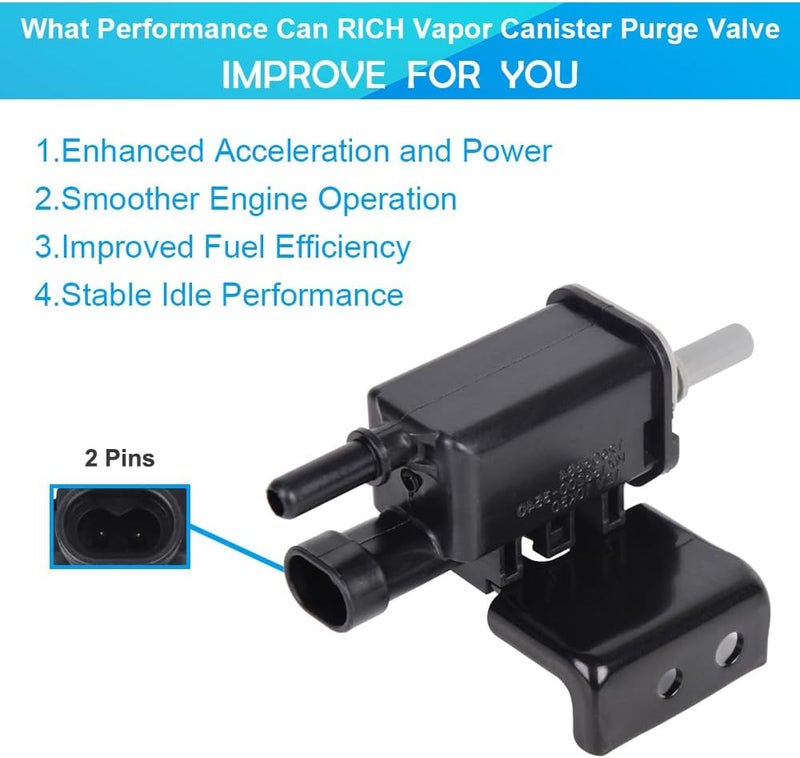 RICH AUTO Vapor Canister Purge Valve for Chevy and GMC Vehicles (2004-2020) with Bracket - Image 2