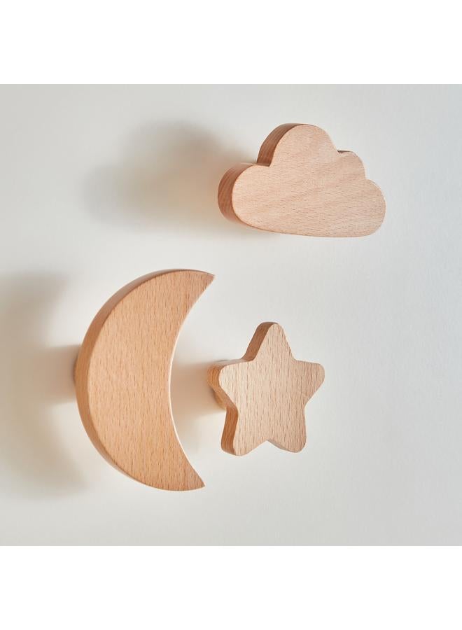 Natura 3 Piece Wooden Constellation Wall Hook Set - Image 2