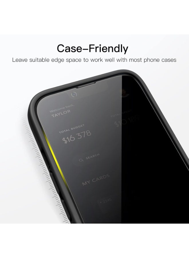 Jetech Privacy Full Coverage Screen Protector for iPhone 13 Pro Max 6.7 Inch 2 Pack Anti Spy Tempered Glass Film Edge to Edge Protection Case Friendly - Image 2