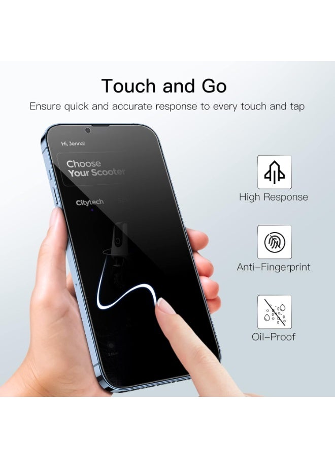 Jetech Privacy Full Coverage Screen Protector for iPhone 13 Pro Max 6.7 Inch 2 Pack Anti Spy Tempered Glass Film Edge to Edge Protection Case Friendly - Image 1